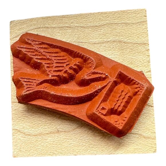 Hero Arts Sparrow Delivery Wood Mounted Runner Stamp Mail Carrier NEW - Picture 4 of 6